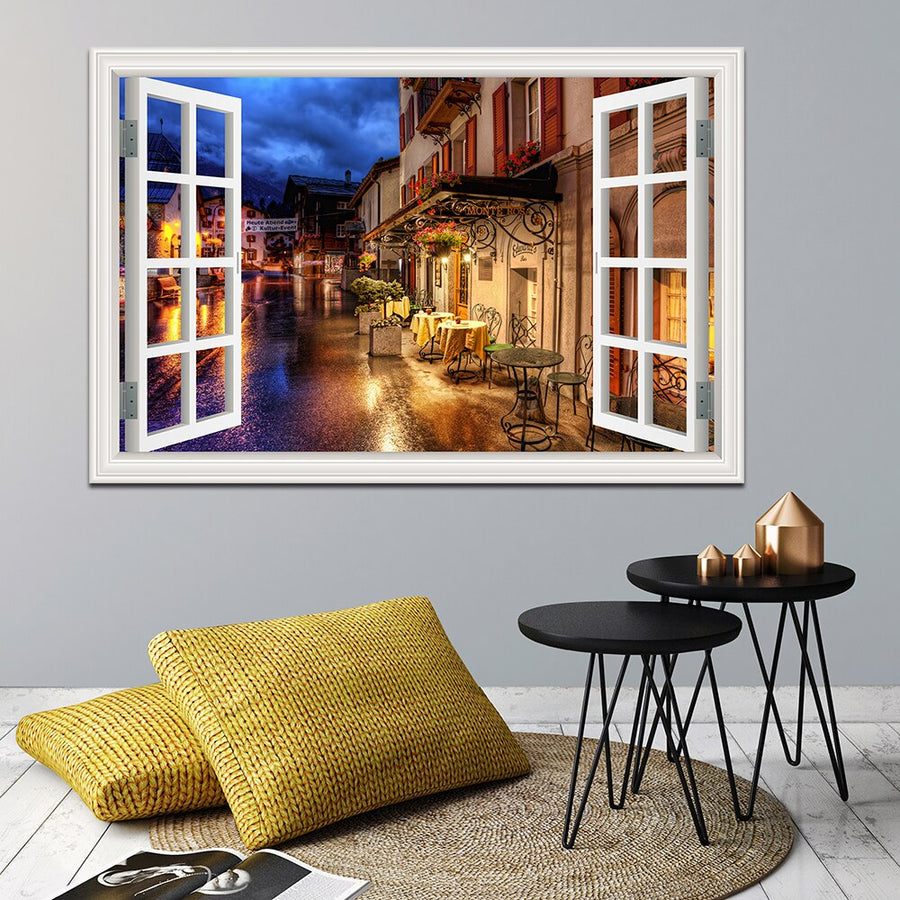 3D Street Scene Self-Adhesive European Wallpaper - Image 1