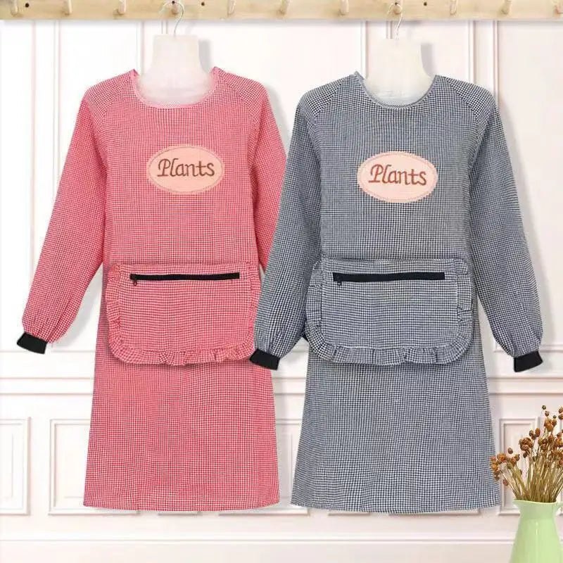 Cute Long Sleeve Waterproof Kitchen Apron - Image 2