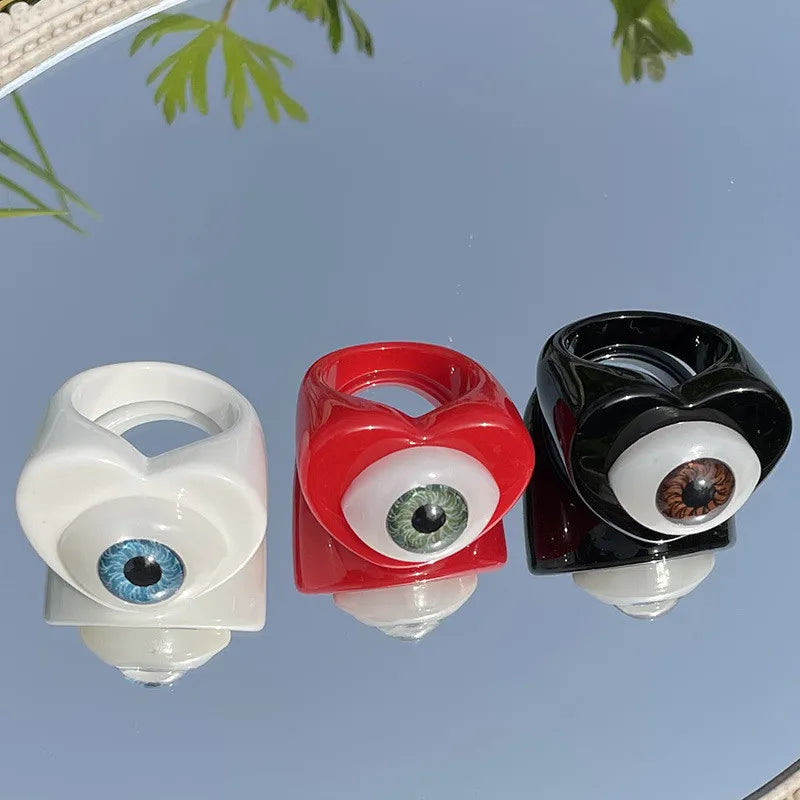 Resin Lucky Eye Gothic Ring - Image 4