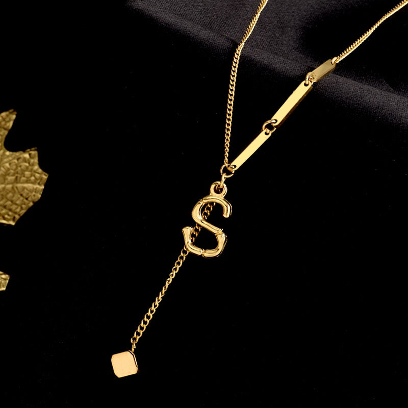 Charming Initials Letter Necklace - Image 16