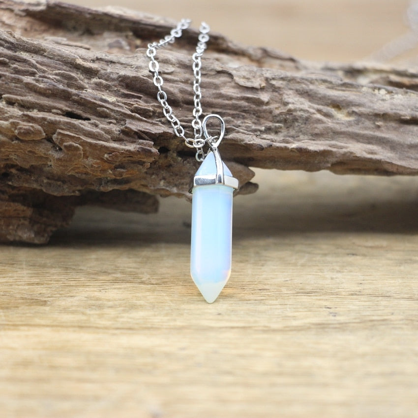 Hexagon Natural Stone Chakra Necklace - Image 15