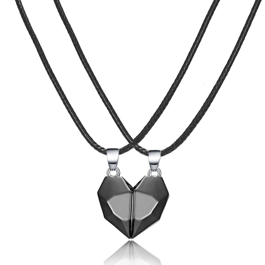 Magnetic Abstract Heart Couple's Necklace - Image 24