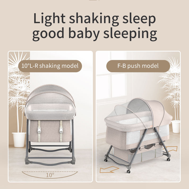 Adjustable Foldable Portable Minimalist Baby Crib - Image 1