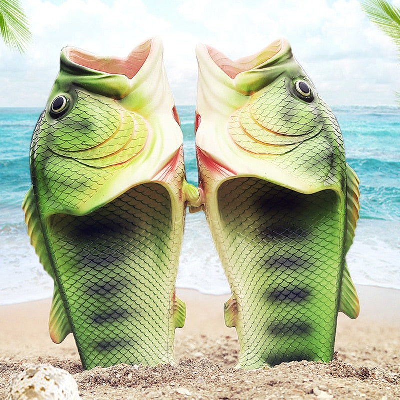 Realistic Unisex Fish Slippers - Image 2