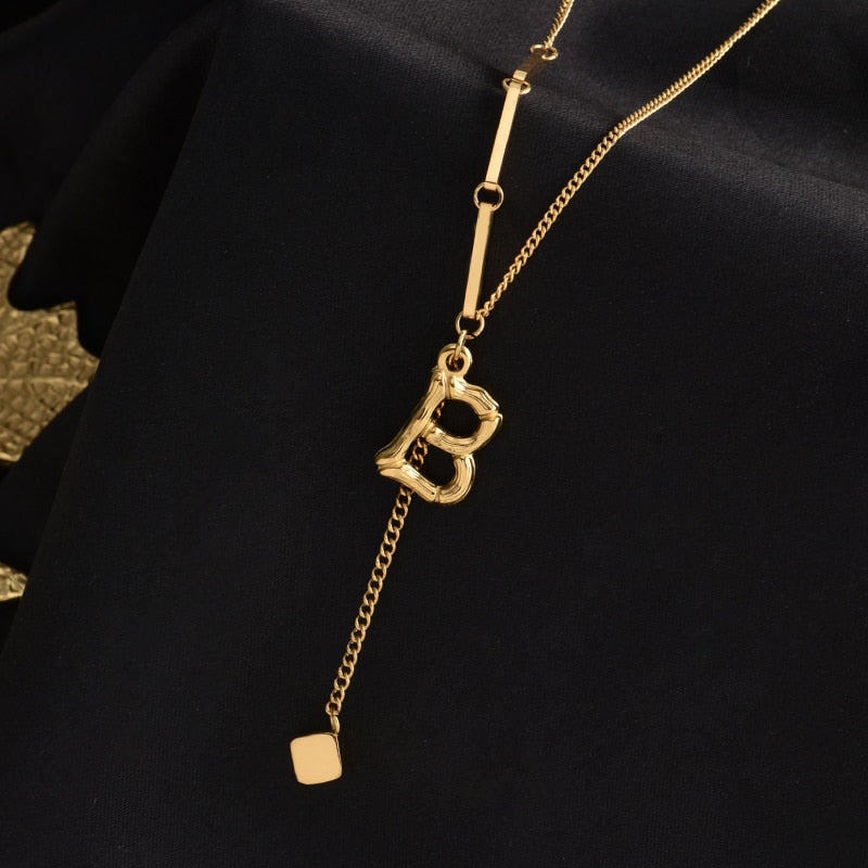 Charming Initials Letter Necklace - Image 15
