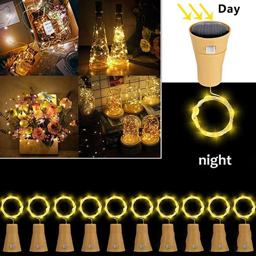 Solar-Powered Bottle Cork String Lights - Image 2