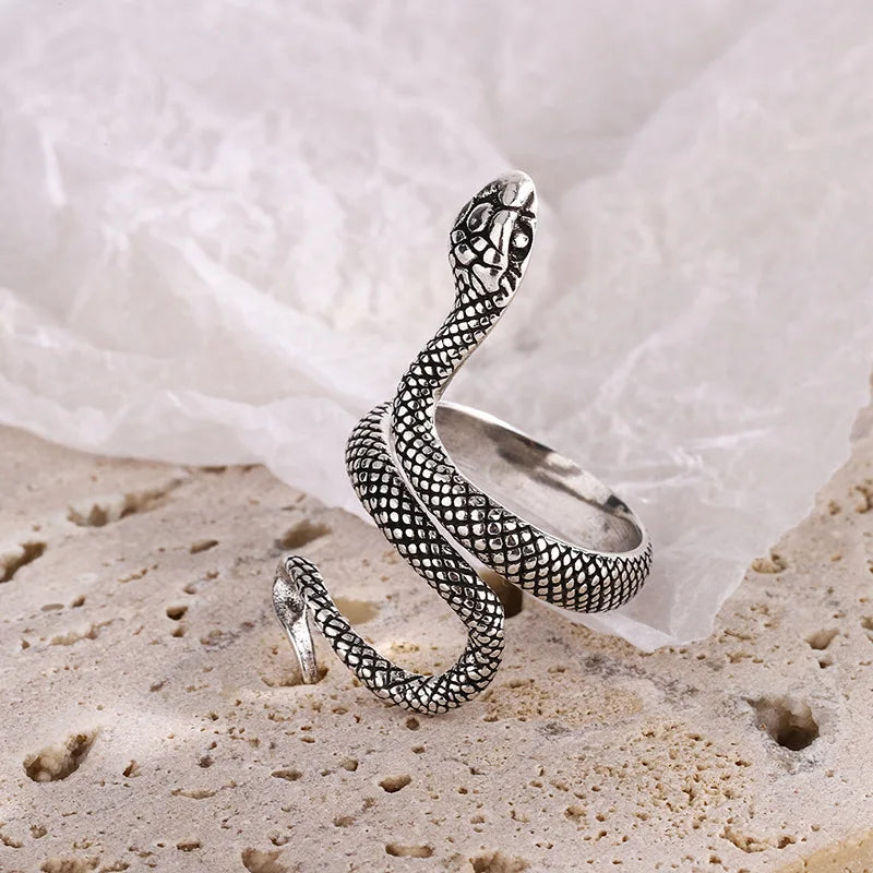 Textured Snake Steel Ring - Image 1