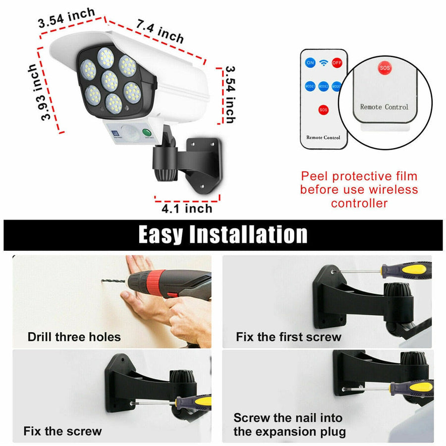 Solar Motion Sensor Dummy Security Camera Light - Image 7