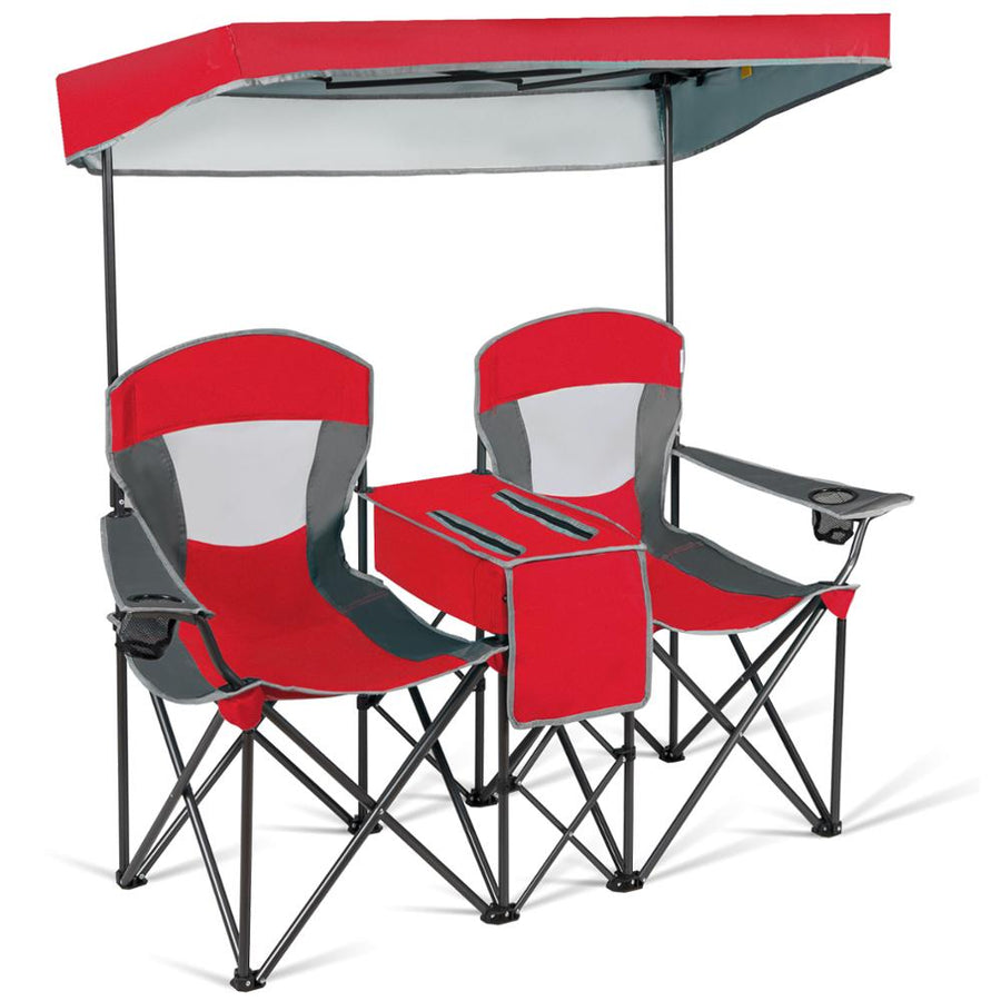Double Folding Built-in Ice Box Camping Chair - Image 6
