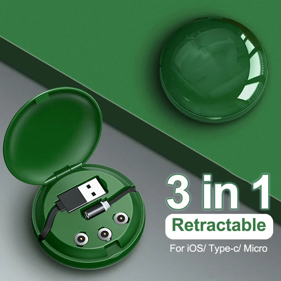 3in1 Universal Retractable Magnetic Fast Charging Cable - Image 1