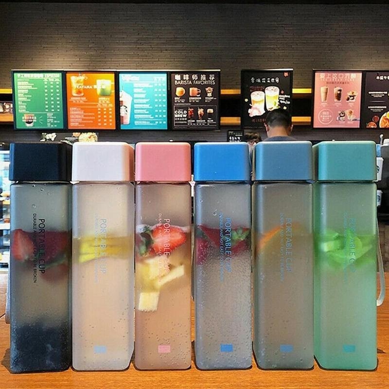 Transparent Square Classy Water Bottle Thermos - Image 1