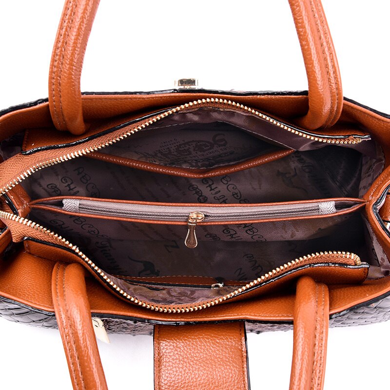 Elegant Crocodile Leather Fashion Handbag for Women - Image 10