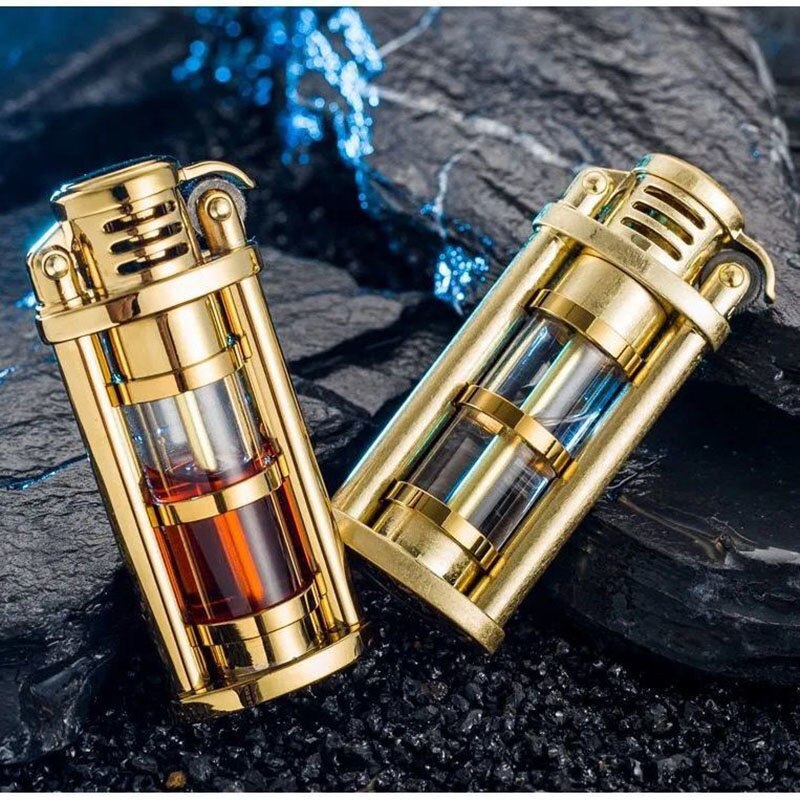 Transparent Windproof Metal Kerosene Flame Fusion Lighter - Image 1