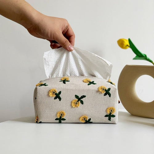 Japanese Style Environment Friendly Flower Tissue Box - Image 0