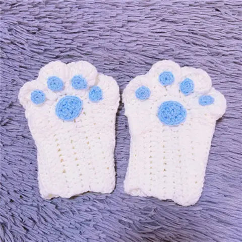 Cat Paw Hand-Knitted Winter Gloves - Image 6