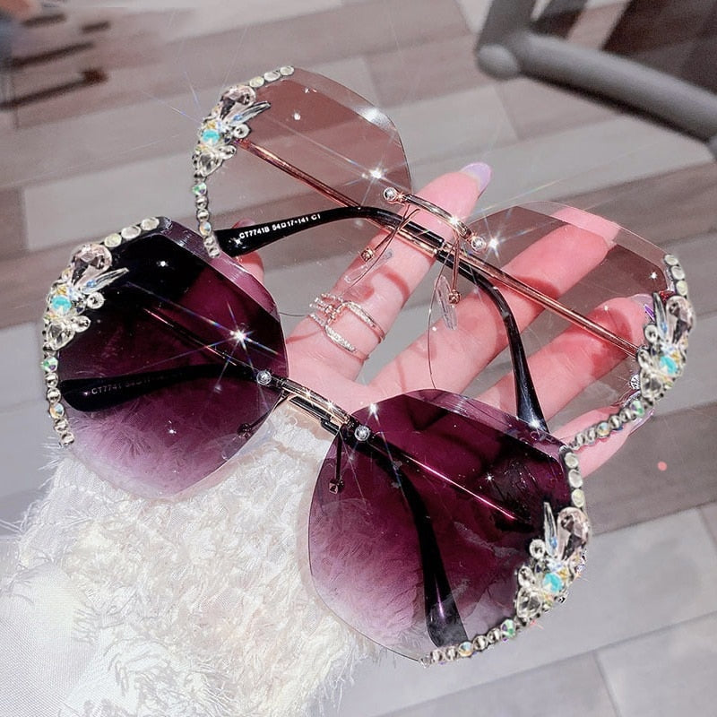 Fancy Women Rhinestone Sunglasses - Image 0