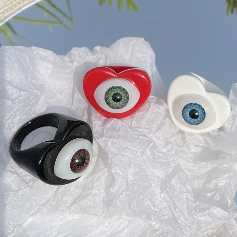 Resin Lucky Eye Gothic Ring - Image 1