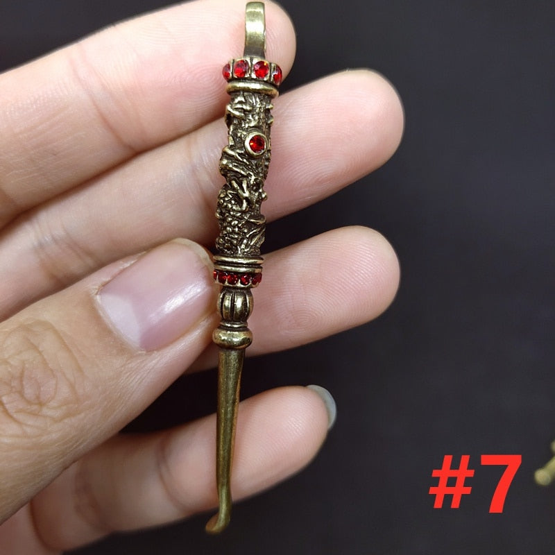 Retro Radiance Brass Mini Tool Vintage Keychain - Image 5