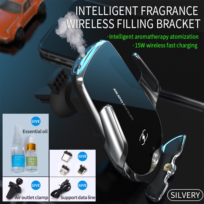 Smart Aromatherapy Wireless Charging Car Phone Holder - Image 11