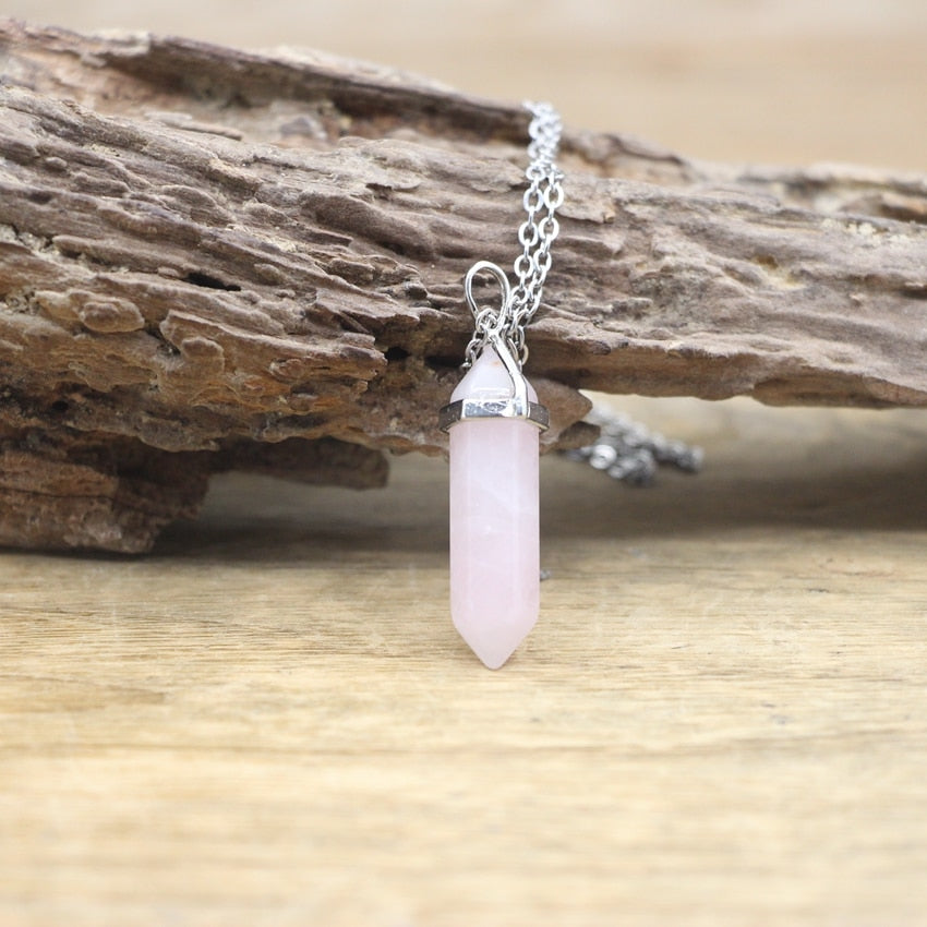 Hexagon Natural Stone Chakra Necklace - Image 7