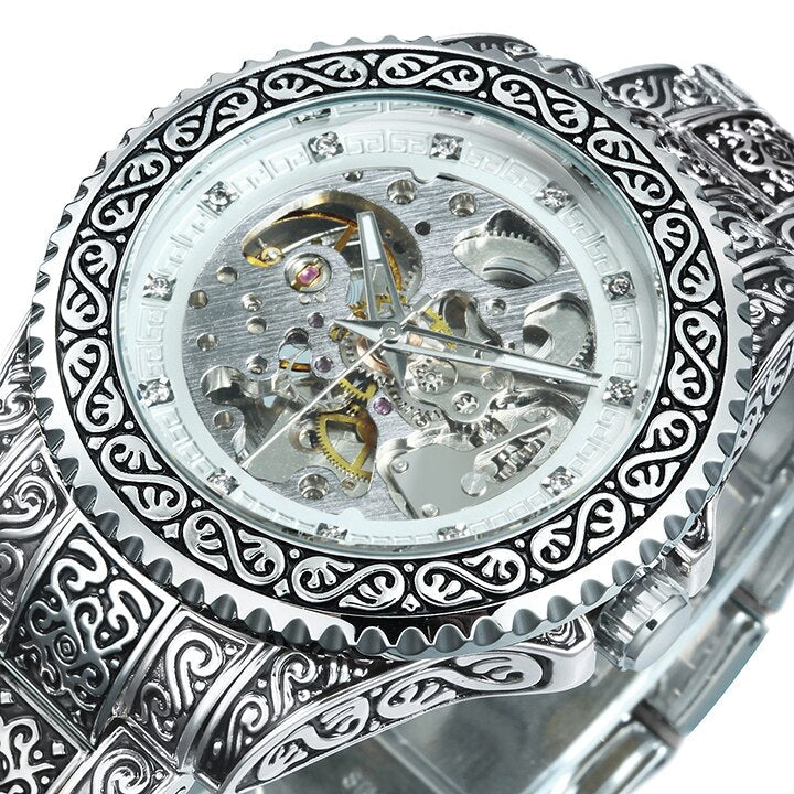Retro Lux Hand-Engraved Automatic Mechanic Watch - Image 7