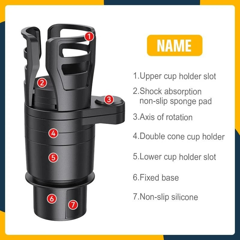 360 Rotating Multifunctional Adjustable Car Cup Holder - Image 5