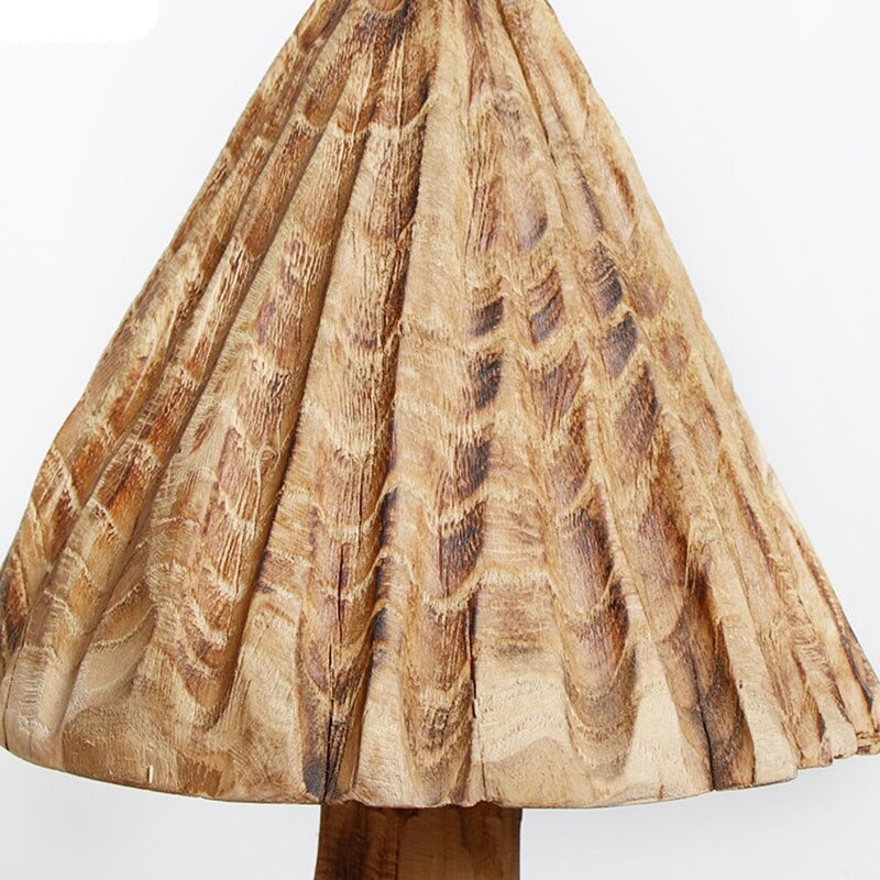 Mushroom Solid Wood Sculpture Home Decor - Image 2