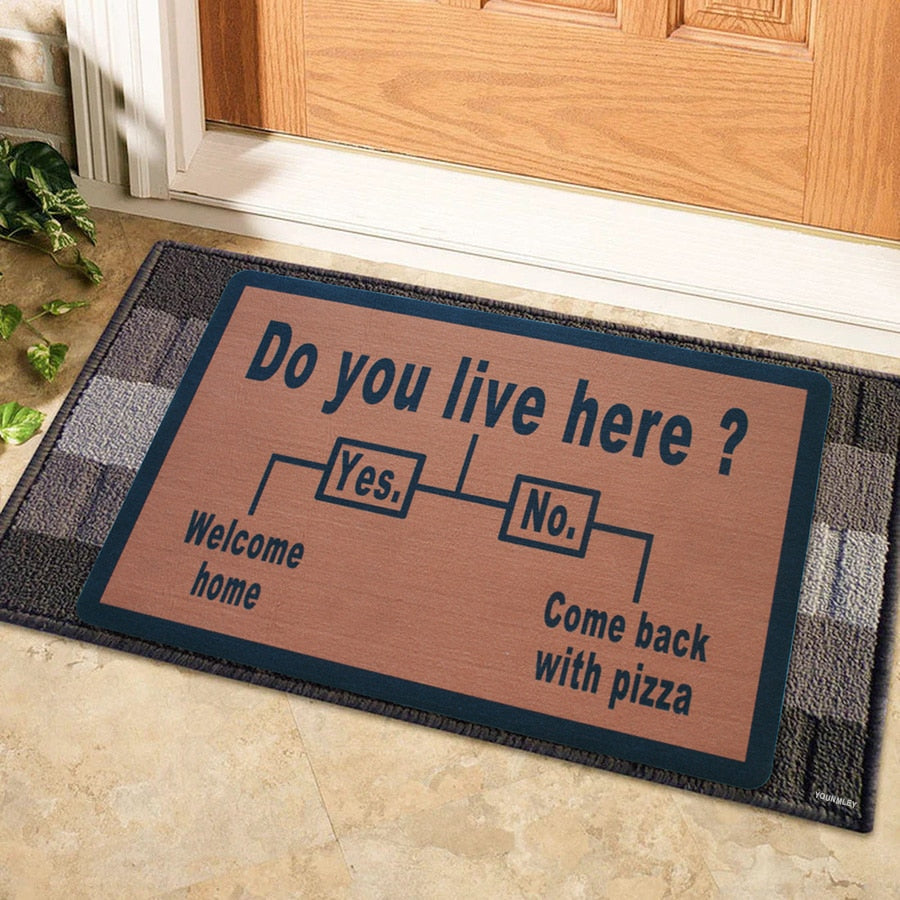 Do You Live Here Funny Anti-slip Doormat - Image 1