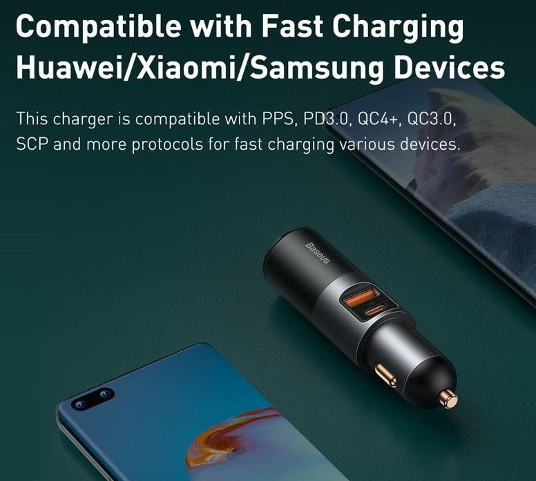 Multi-Port Smart Chip Car Fast Charger - Image 1