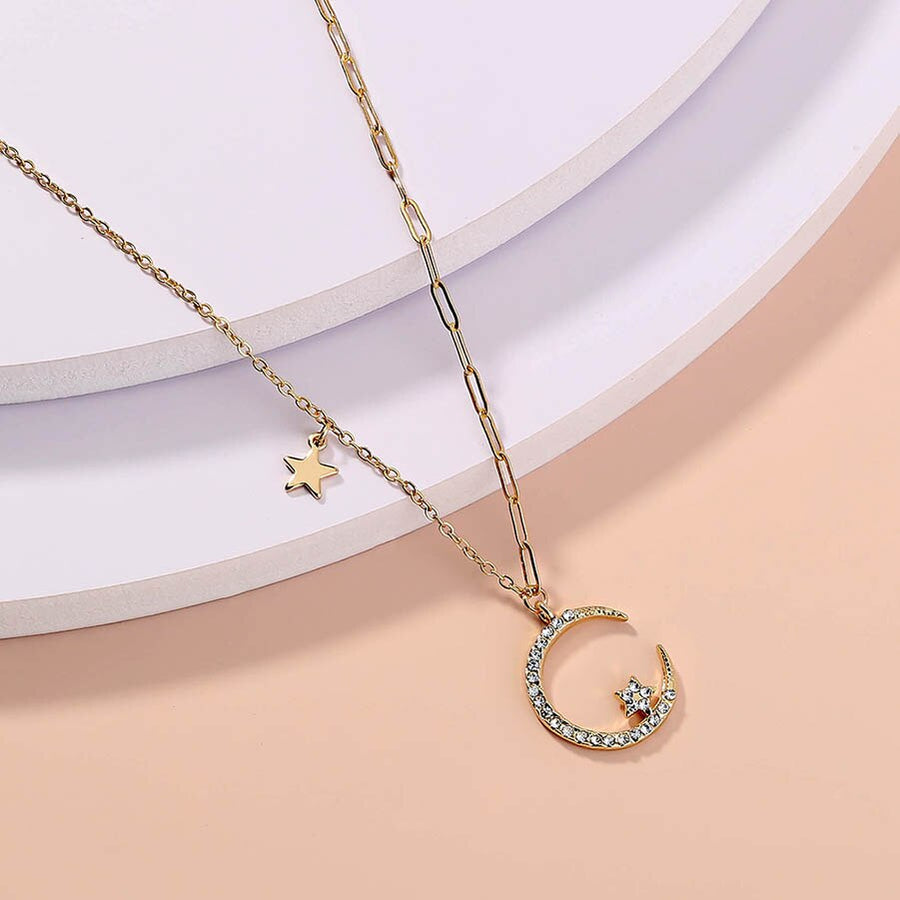 Charming Moon Long Chain Necklace - Image 2