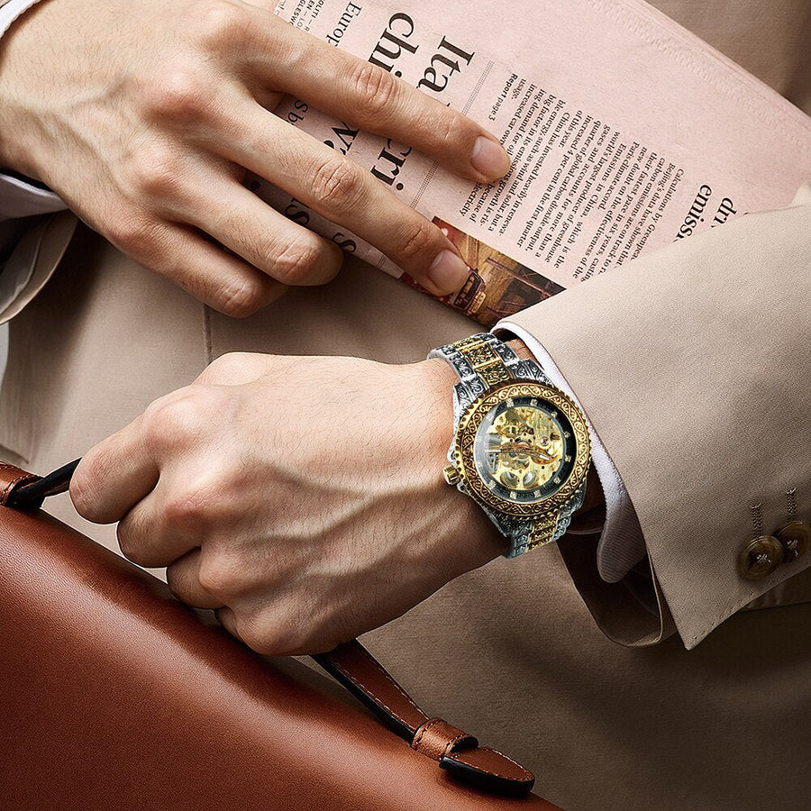 Retro Lux Hand-Engraved Automatic Mechanic Watch - Image 1