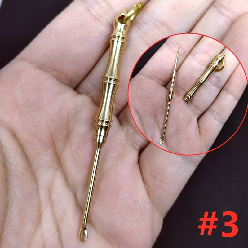 Retro Radiance Brass Mini Tool Vintage Keychain - Image 8
