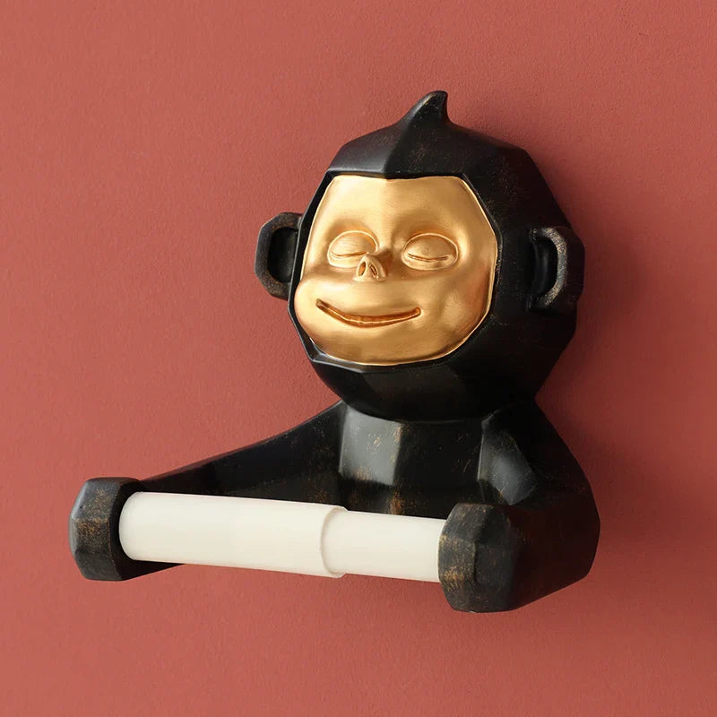 Happy Monkey Resin Toilet Paper Holder - Image 6