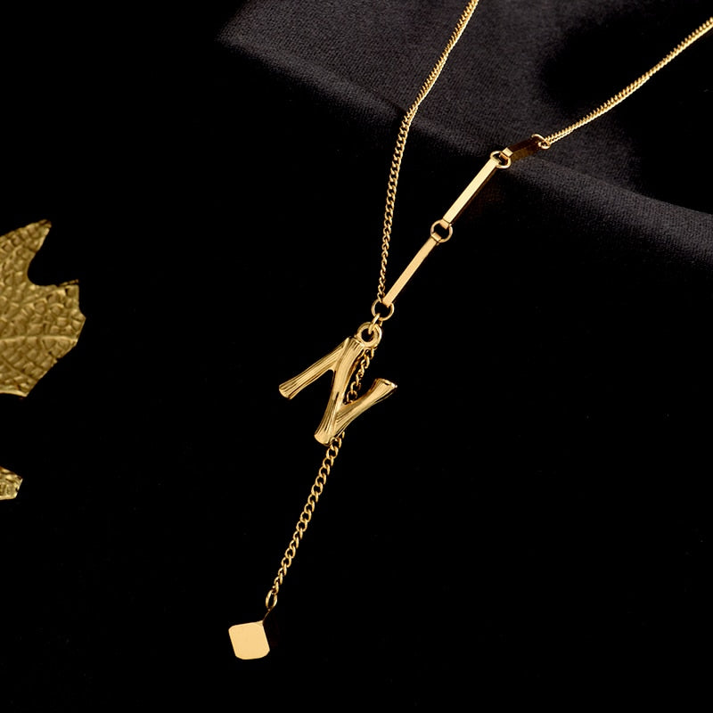 Charming Initials Letter Necklace - Image 26