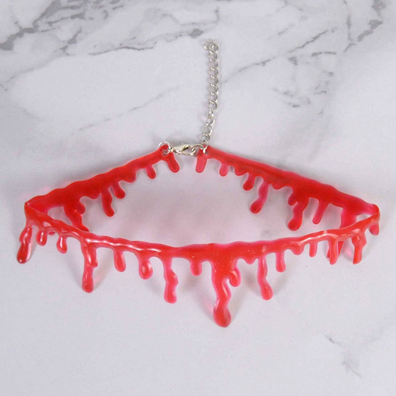 Fake Blood Drip Halloween Necklaces - Image 9