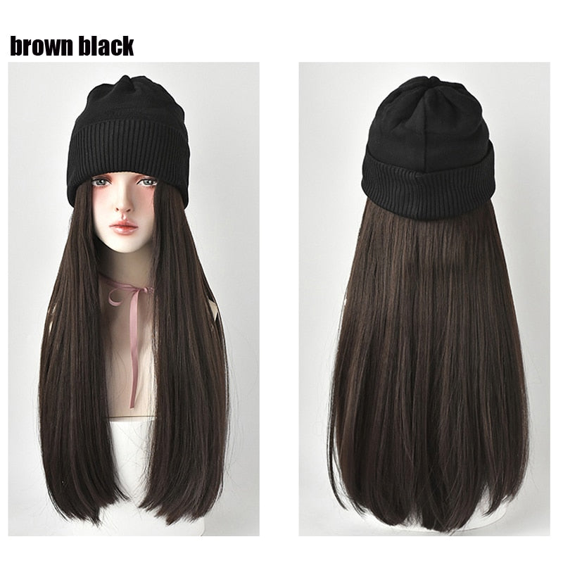 Knitted Long Hair Wig Beanie - Image 17