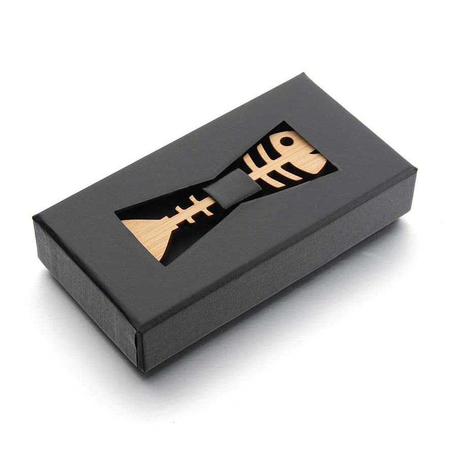 Wooden Fish Skeleton Men Bow Tie - Image 6
