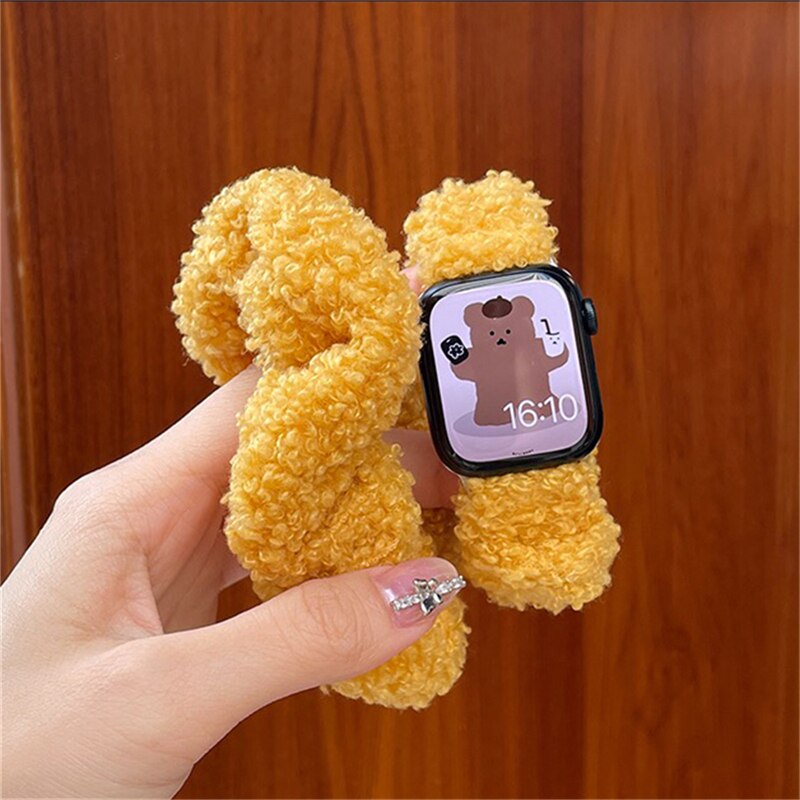 Cozy Plush Smart Watch Wristband - Image 4