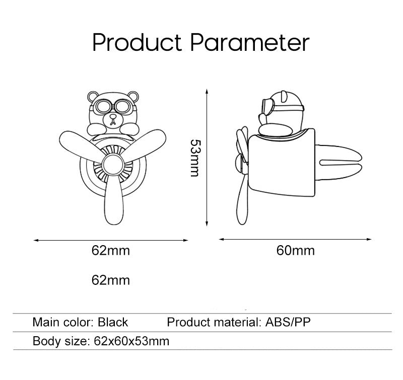 Bear Pilot Rotating Car Air Freshener - Image 6