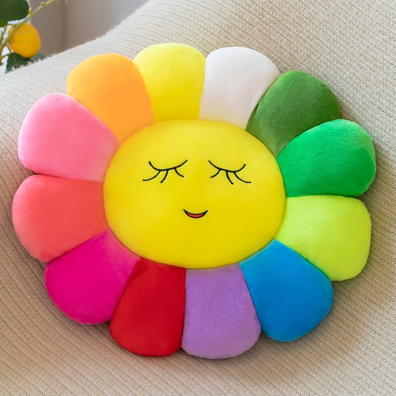 Colorful Sunflower Plush Comfy Seat Cushion - Image 9