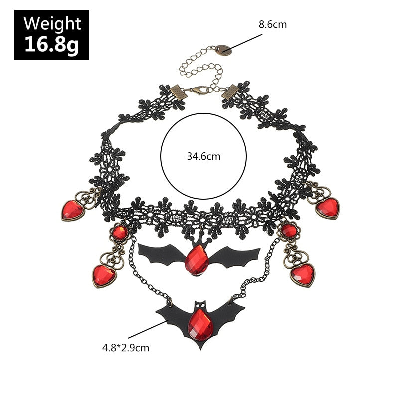 Red Bat Halloween Necklace - Image 8