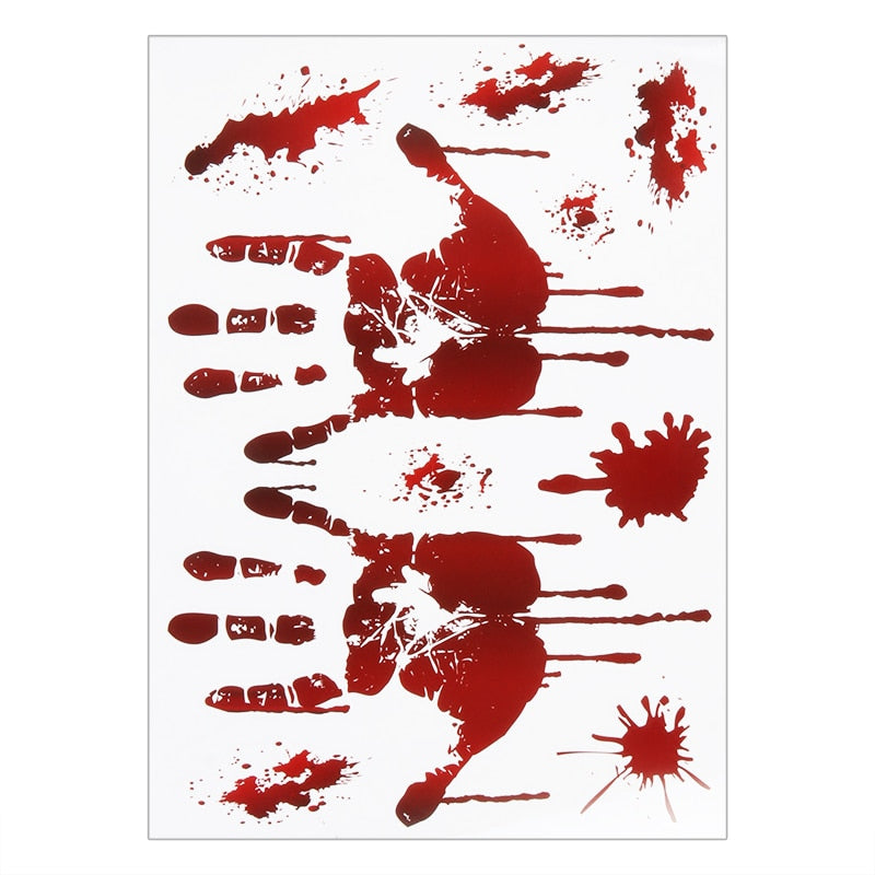 Bloody Handprint Stickers Halloween Decor - Image 23
