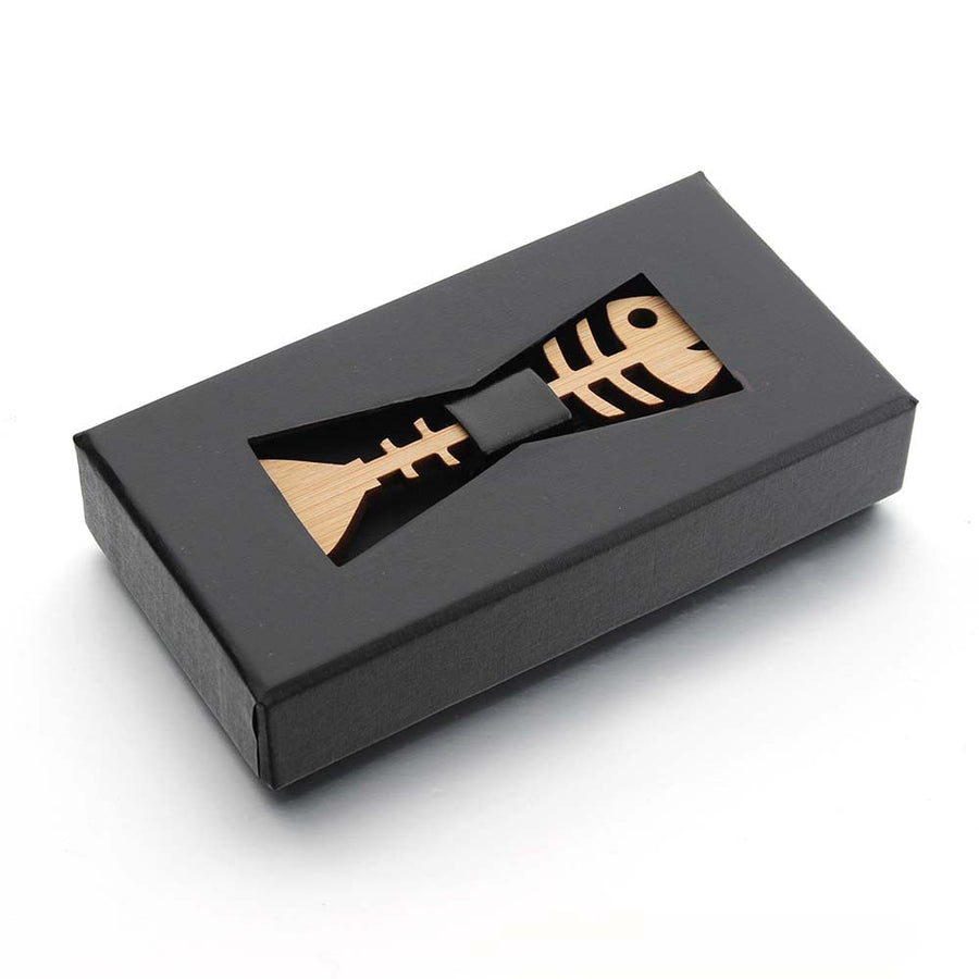 Wooden Fish Skeleton Men Bow Tie - Image 4