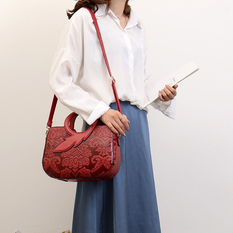 Classic Vintage Style Japanese Leather Handbag - Image 5