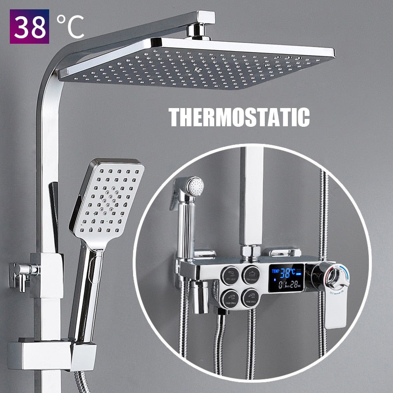 Elegant Digital Wall Mounted Smart Thermostatic Bath Faucet - Image 7
