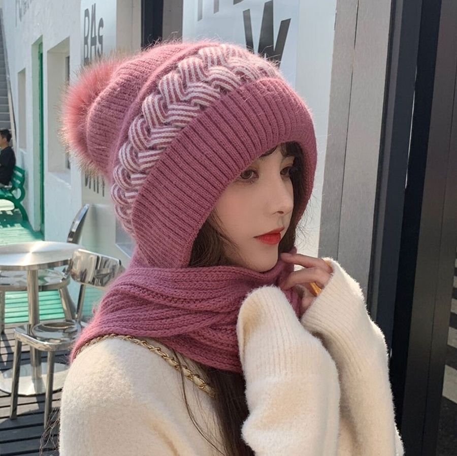 2in1 Wool Winter Scarf Hat - Image 6