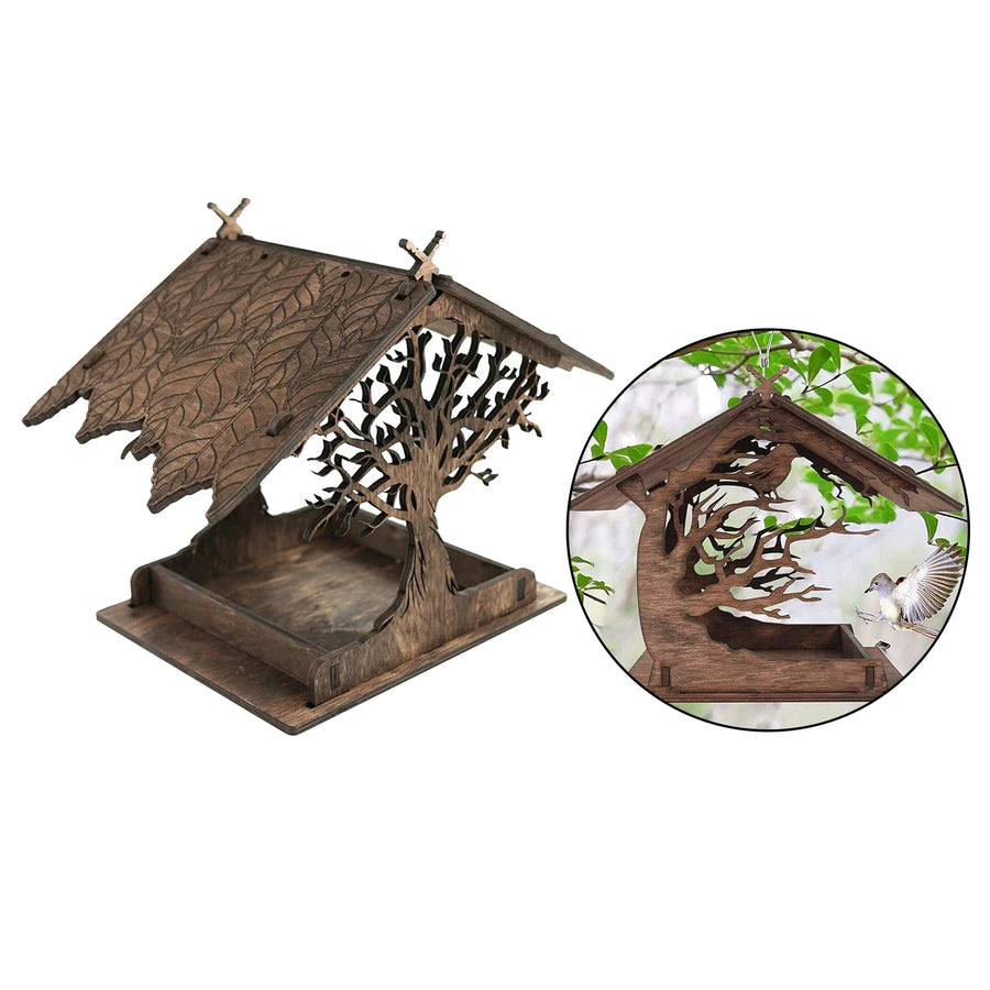 Rustic Treehouse Wooden Bird Feeder - Image 2