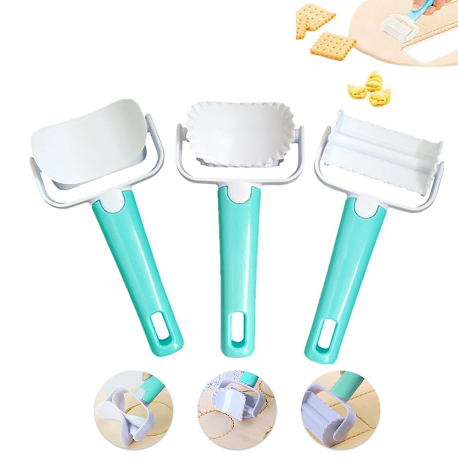 3Pcs Cake Decorating Dough Cutter Roller - Image 0