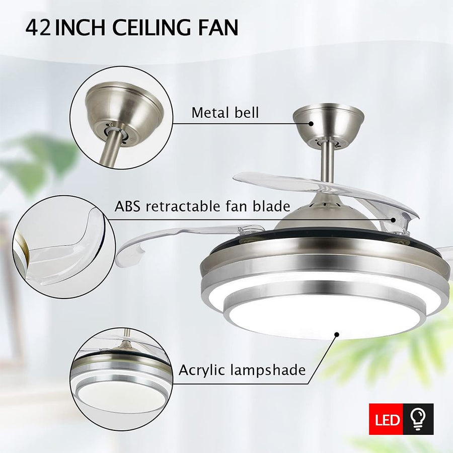 Modern Remote Controlled LED Ceiling Fan Lamp - Image 3