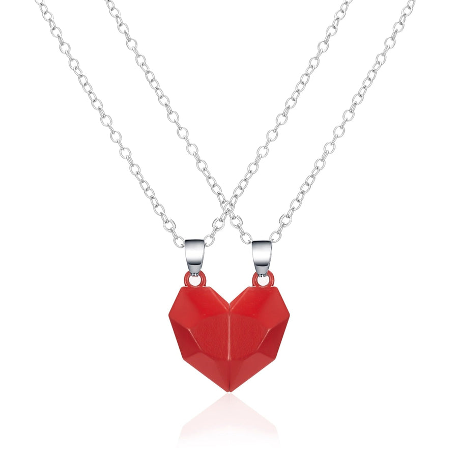 Magnetic Abstract Heart Couple's Necklace - Image 20